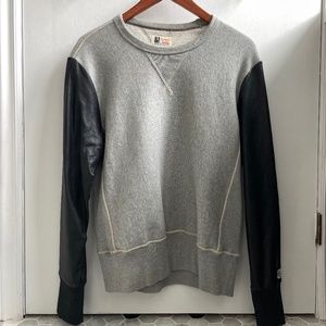 Champion Faux Leather Sleeve Pullover